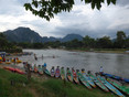 De Nam Song Rivier bij Vang Vieng (Laos)